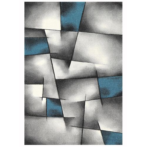 Tapis Chambre 80x150 Tissé Turquoise Rectangle Motif Géométrique Lyn8 Ultima