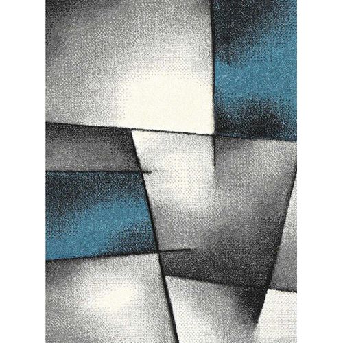 Tapis Chambre 80x150 Tissé Turquoise Rectangle Motif Géométrique Lyn8 Ultima