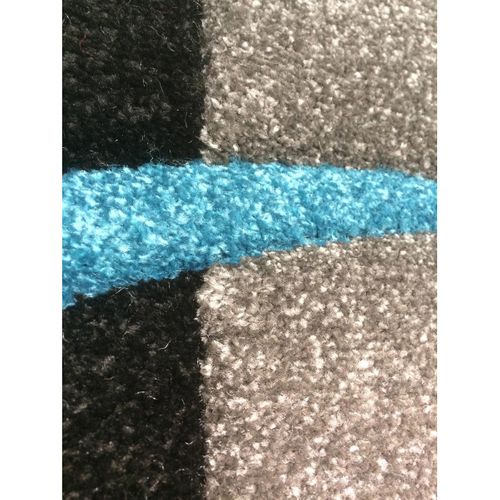 Tapis Entrée 60x110 Tissé Bleu Rectangle Motif Damier Lyn8 Comma