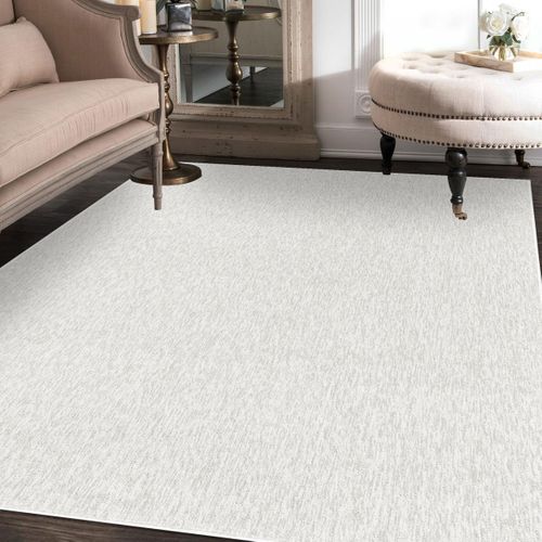 Tapis Couloir 80x150 Tissé Crème Rectangle Motif Uni Sakrda