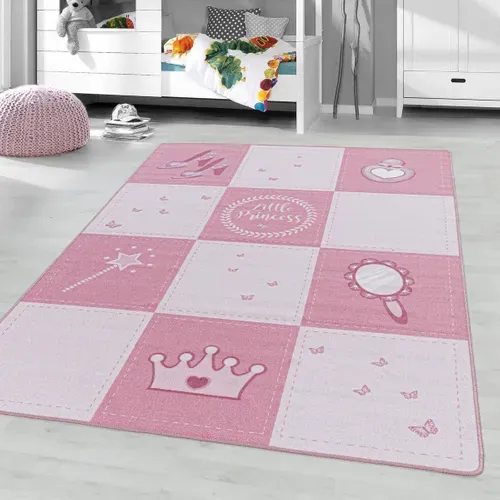 Tapis Enfant 100x150 Lavable 30° Roseka Rose