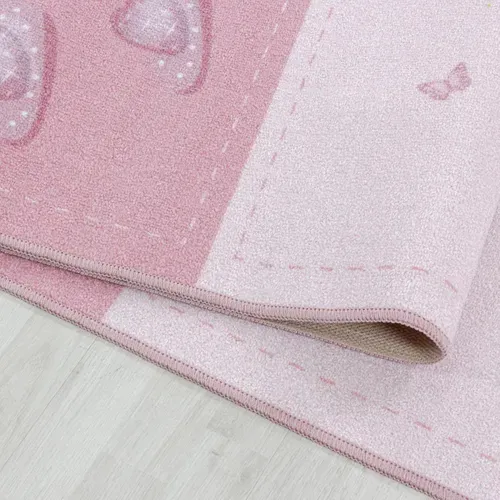 Tapis Enfant 100x150 Lavable 30° Roseka Rose