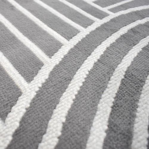 Tapis Salon 200x290 Tissé Gris Rectangle Motif Géométrique Lyn49 Arcril