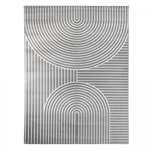 Tapis Salon 200x290 Tissé Gris Rectangle Motif Géométrique Lyn49 Arcril