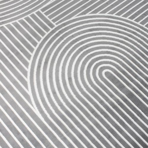 Tapis Salon 200x290 Tissé Gris Rectangle Motif Géométrique Lyn49 Arcril