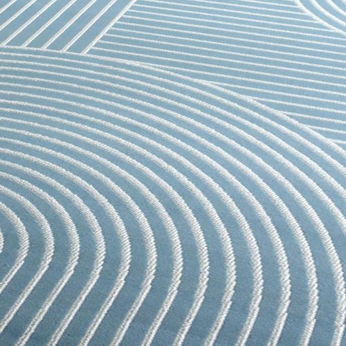 Tapis Salon 160x225 Tissé Bleu Rectangle Motif Géométrique Lyn49 Arcrol