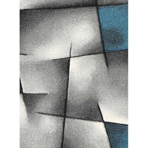 Tapis Couloir 80x300 Tissé Bleu Rectangle Motif Géométrique Lyn8 Ultima