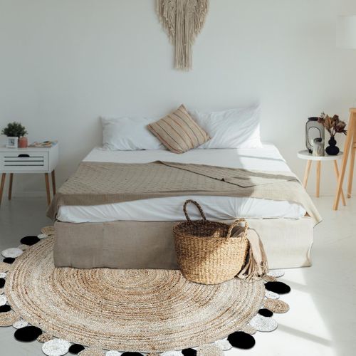 Tapis Rond 150x150 Rond Jt Rondi Beige , Tapis Jute Artisanal