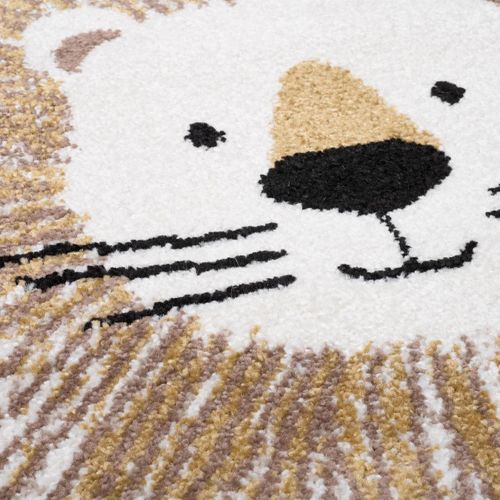 Tapis Enfant D.100cm Rond Tissé Crème Sweetlion