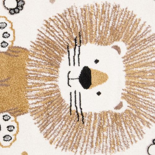 Tapis Enfant D.100cm Rond Tissé Crème Sweetlion