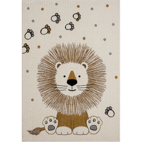 Tapis Enfant D.100cm Rond Tissé Crème Sweetlion