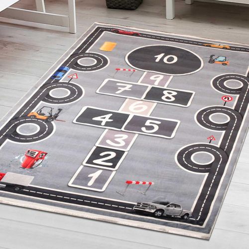 Tapis Enfant 160x230 Marel Gris, Très Doux Et Facile D'entretien