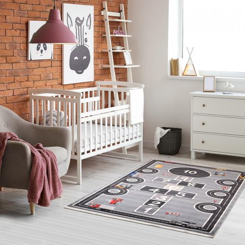 Tapis Enfant 160x230 Marel Gris, Très Doux Et Facile D'entretien