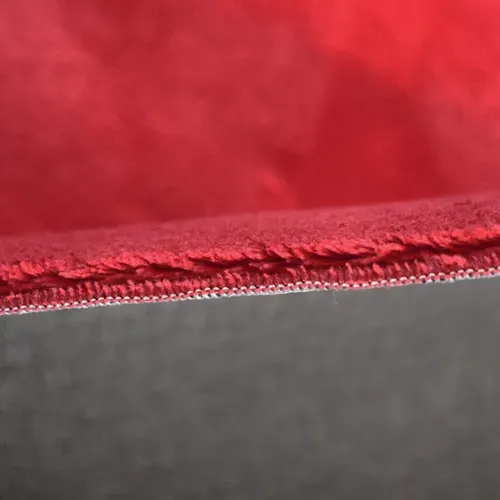 Tapis Rond Salon D.200cm Lyn10 Lavable Rouge Uni, Tapis Shaggy à Longs Poils