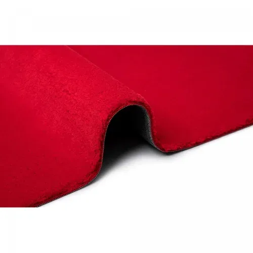 Tapis Rond Salon D.200cm Lyn10 Lavable Rouge Uni, Tapis Shaggy à Longs Poils