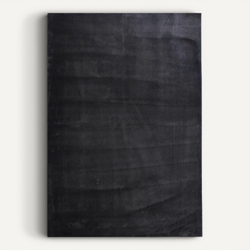 Tapis Chambre 140x200 Lyn10 Lavable Noir Uni, Tapis Shaggy à Longs Poils