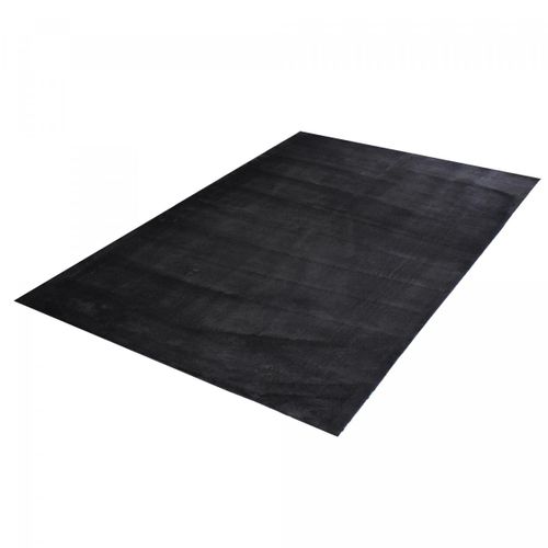 Tapis Chambre 140x200 Lyn10 Lavable Noir Uni, Tapis Shaggy à Longs Poils
