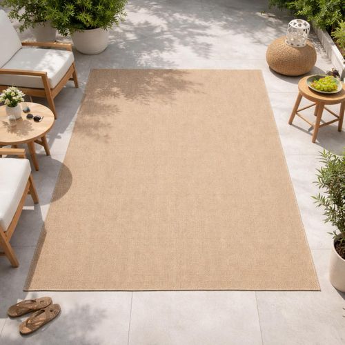 Tapis Extérieur Intérieur 60x90 Lyn13 Reza 3 Aspect Jute Motif Uni