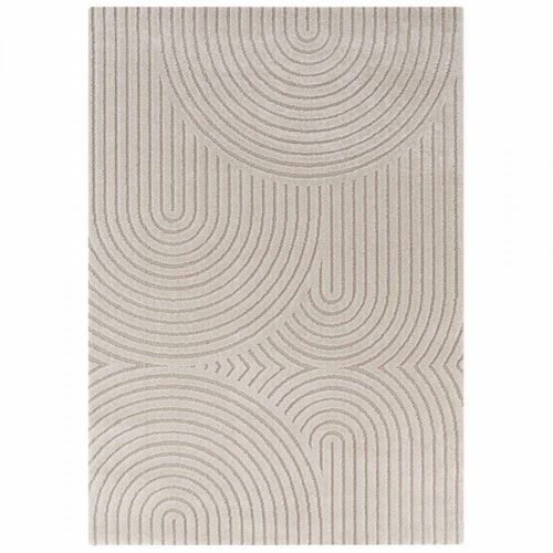 Tapis Chambre 120 X 170 Cm, Beige Chic, Motif Géométrique Relief Structuré, Panglao élégant
