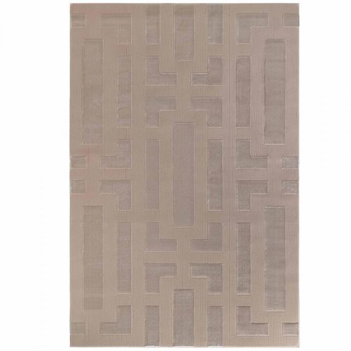 Tapis Salon 160 X 235 Cm Beige, Motif Géométrique En Relief, Confort Et Finition Soignée, Onyx