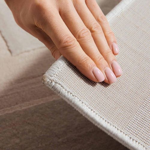 Tapis Salon 160 X 235 Cm Beige, Motif Géométrique En Relief, Confort Et Finition Soignée, Onyx