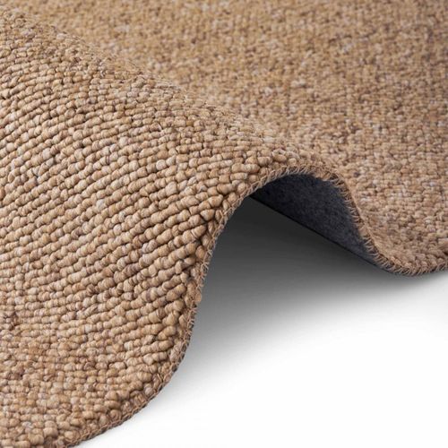 Tapis Chambre 120 X 170 Cm Faux Uni, Texture Poils Ras, Confortable Et Pliable, Beige Et écru Roccco