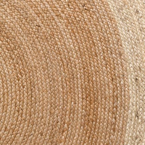 Tapis Rond 120 X 120-cm, Beige écru, Forme Ronde Authentique, Jute Tissé Main, Jute K Chaleur