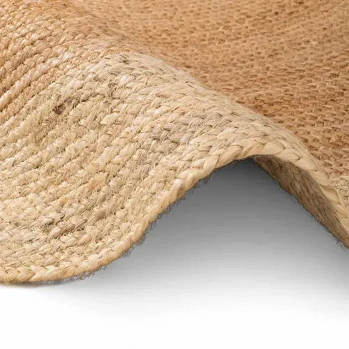 Tapis Rond 120 X 120-cm, Beige écru, Forme Ronde Authentique, Jute Tissé Main, Jute K Chaleur