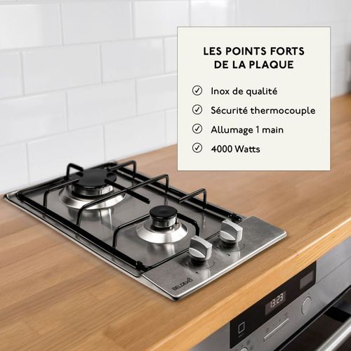 Btg2z-c01ix - Plaque Gaz Encastrable 2 Feux Inox