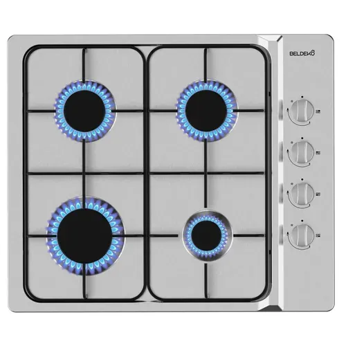 Plaque De Cuisson Gaz 4 Feux Inox - 7500w - Gaz De Ville Et Bouteille - Encastrable