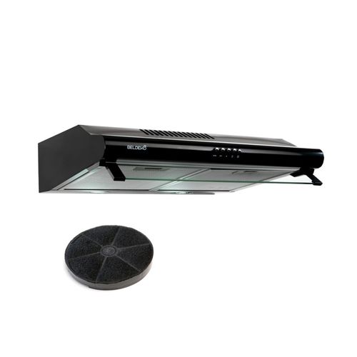 Hotte Casquette / Visière 60 Cm Noir  240 M3/h - 100 Watts - Filtre Inclus