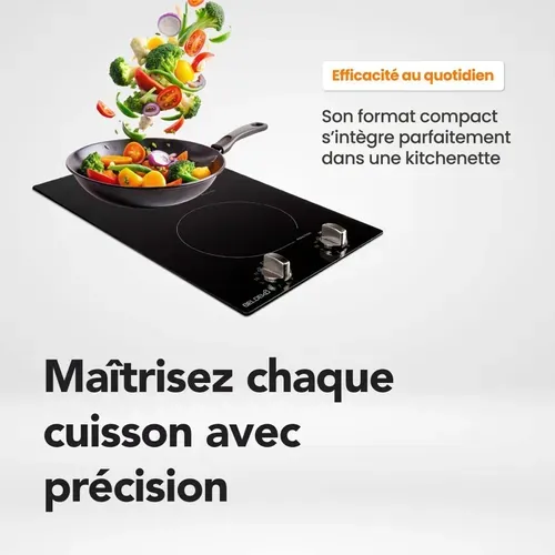 Ti2v-118 - Domino Induction Manettes 2 Foyers - 3300w