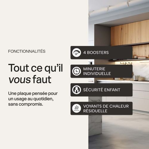 Table De Cuisson Induction 4 Foyers Slider Et Minuterie 7900 Watts