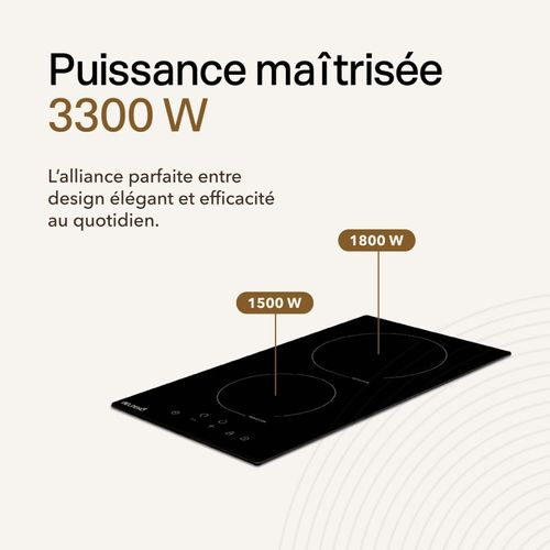 Beldeko Plaque Induction 2 Foyers Avec Minuterie - 3300w