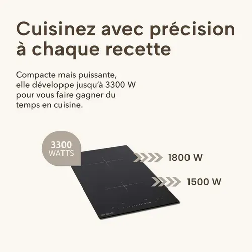 Beldeko Plaque Induction Slider 2 Foyers Avec Minuterie - 3300w