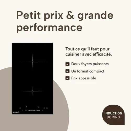 Beldeko Plaque Induction Slider 2 Foyers Avec Minuterie - 3300w