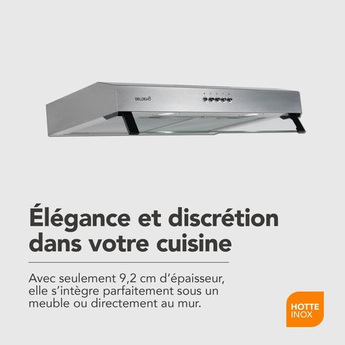 Rivage 60 XS - Hotte visière 60 Cm Inox - 210 M3/h
