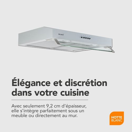 Rivage 60 Wh - Hotte Casquette 60 Cm Blanc - 210 M3/h