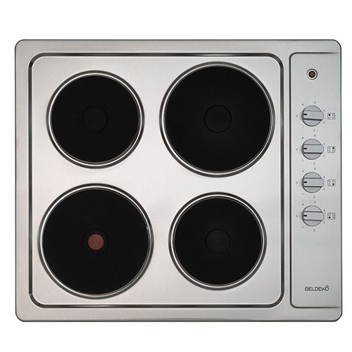Plaque De Cuisson Électrique Fonte 4 Feux Encastrable, 4 Foyers, 5500 W, Boutons Rotatifs,