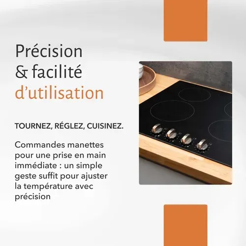 Beldeko - Plaque De Cuisson Vitrocéramique 4 Foyers Encastrable Avec Boutons De Contrôle - 6000w