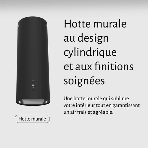 Hotte Murale Cylindre Ronde Spiro - Noir / Beldeko