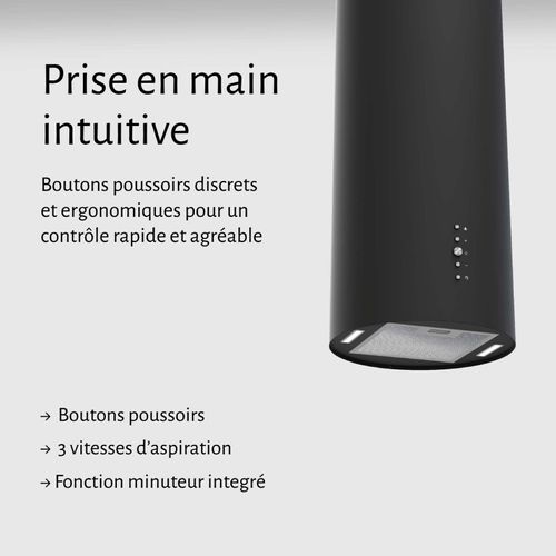 Hotte Murale Cylindre Ronde Spiro - Noir / Beldeko