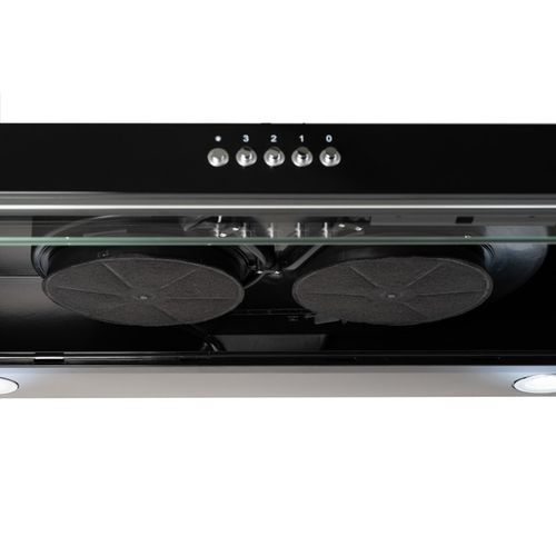 Beldeko - Hotte Casquette / Visière Rivage 90 Cm - Noir - Double Moteur - 200w - 438 M3/h