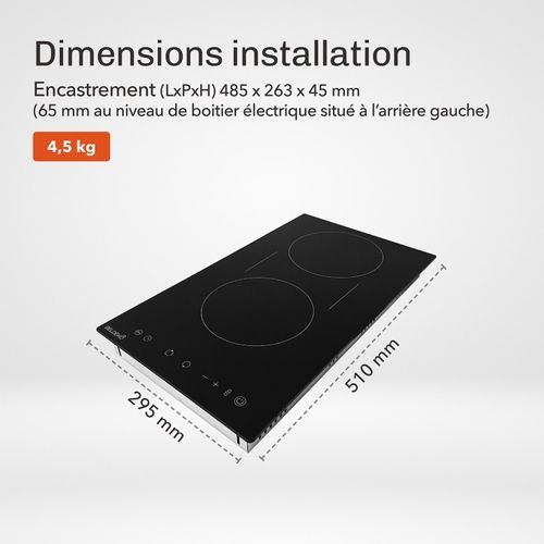 Beldeko Plaque Vitrocéramique 2 Feux Flex 3400w - Marque Française