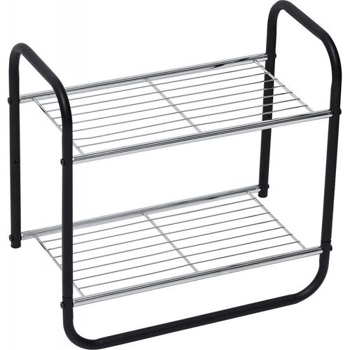 Etagère Murale 2 Niveaux Porte Serviette Métal
