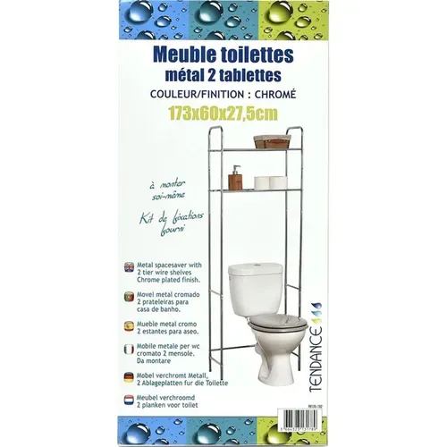 Meuble Wc 2 Tablettes Pour Toilettes Chrome