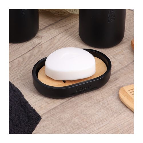 Porte savon  bambou noir vue d'ambiance 1