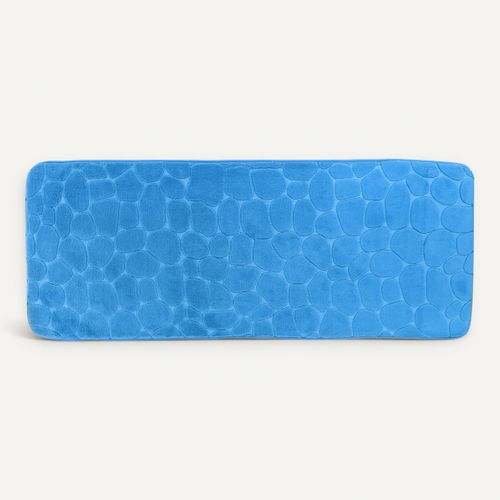 Grand Tapis De Salle De Bain Bleu Canard En Microfibre à Mémoire De Forme 45 X 120 Cm