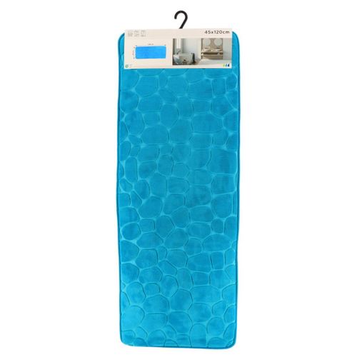 Grand Tapis De Salle De Bain Bleu Canard En Microfibre à Mémoire De Forme 45 X 120 Cm