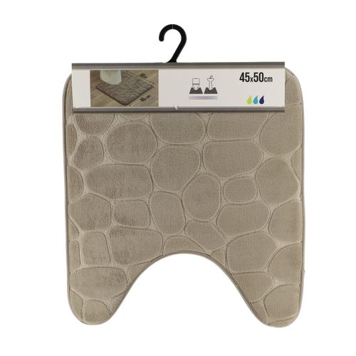 Tapis Contour WC Gris Clair En Microfibre à Mémoire De Forme 45 X 50 Cm